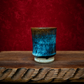 Vintage Japanese Studio Pottery Yunomi Tea Cup – Hand Thrown Blue Stoneware, Signed Artisan Ceramic